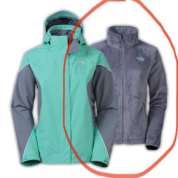 The North Face Gray Furry Boundary Triclimate Jacket LINER ONLY - Size Small - Picture 2 of 10